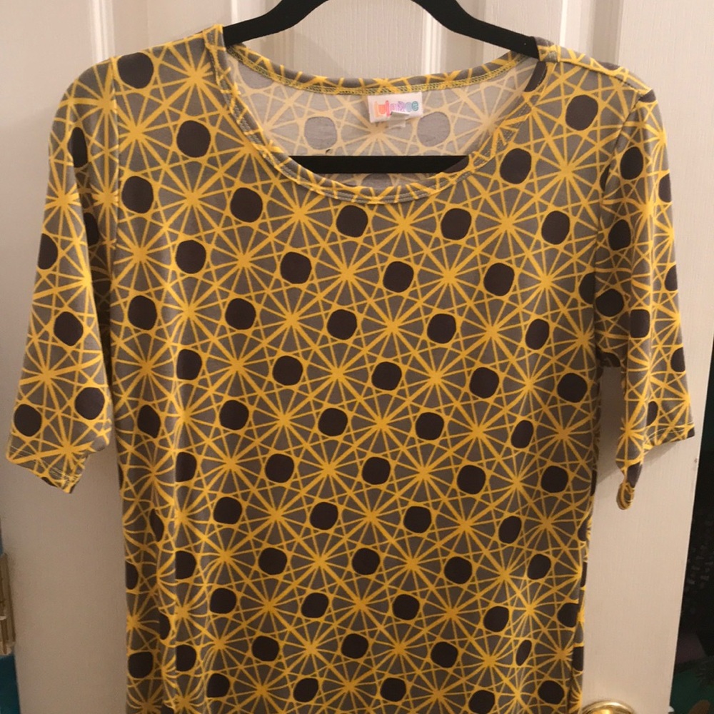Yellow, grey, and black Julia dress